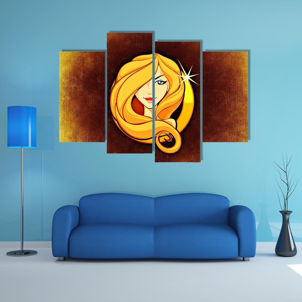 Virgo Horoscope Canvas Wall Art-4 Pop-Gallery Wrap-34" x 20"-Tiaracle