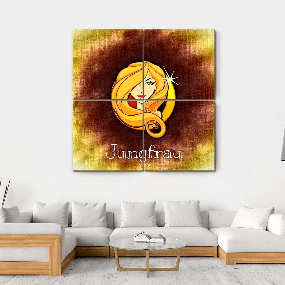 Virgo Horoscope Canvas Wall Art-4 Square-Gallery Wrap-17" x 17"-Tiaracle