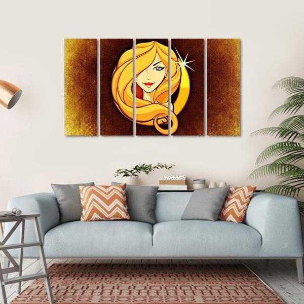 Virgo Horoscope Canvas Wall Art-5 Horizontal-Gallery Wrap-22" x 12"-Tiaracle