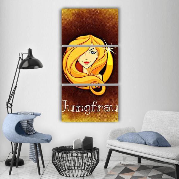 Virgo Horoscope Vertical Canvas Wall Art-3 Vertical-Gallery Wrap-12" x 25"-Tiaracle