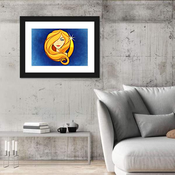 Virgo Zodiac Sign Canvas Wall Art-3 Horizontal-Gallery Wrap-25" x 16"-Tiaracle