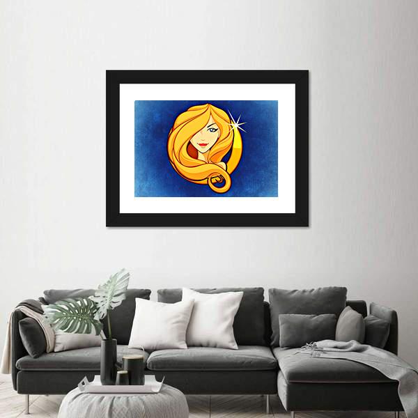 Virgo Zodiac Sign Vertical Canvas Wall Art-3 Vertical-Gallery Wrap-12" x 25"-Tiaracle