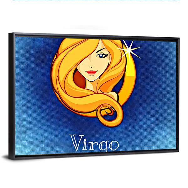 Virgo Zodiac Sign Vertical Canvas Wall Art-3 Vertical-Gallery Wrap-12" x 25"-Tiaracle