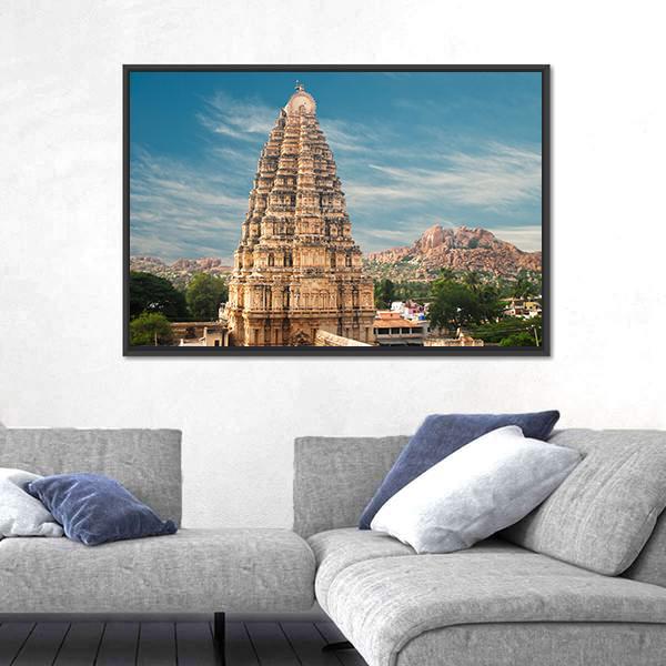 Virupaksha Temple Hampi Canvas Wall Art-1 Piece-Floating Frame-24" x 16"-Tiaracle