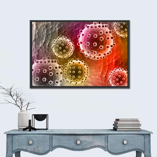 Virus Canvas Wall Art-1 Piece-Floating Frame-24" x 16"-Tiaracle