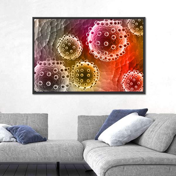 Virus Canvas Wall Art-3 Horizontal-Gallery Wrap-25" x 16"-Tiaracle