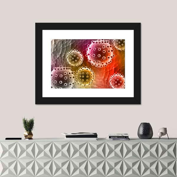 Virus Close-up Canvas Wall Art-1 Piece-Framed Print-20" x 16"-Tiaracle