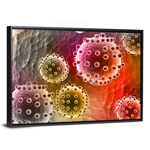 Virus Close-up Canvas Wall Art-5 Horizontal-Gallery Wrap-22" x 12"-Tiaracle