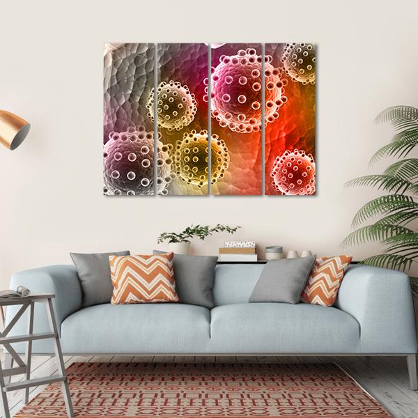 Virus Close-up Canvas Wall Art-4 Horizontal-Gallery Wrap-34" x 24"-Tiaracle
