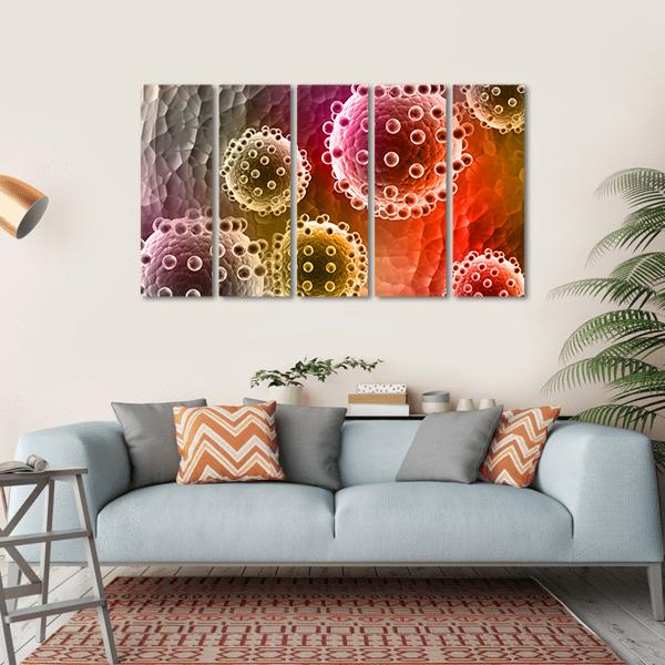 Virus Close-up Canvas Wall Art-5 Horizontal-Gallery Wrap-22" x 12"-Tiaracle