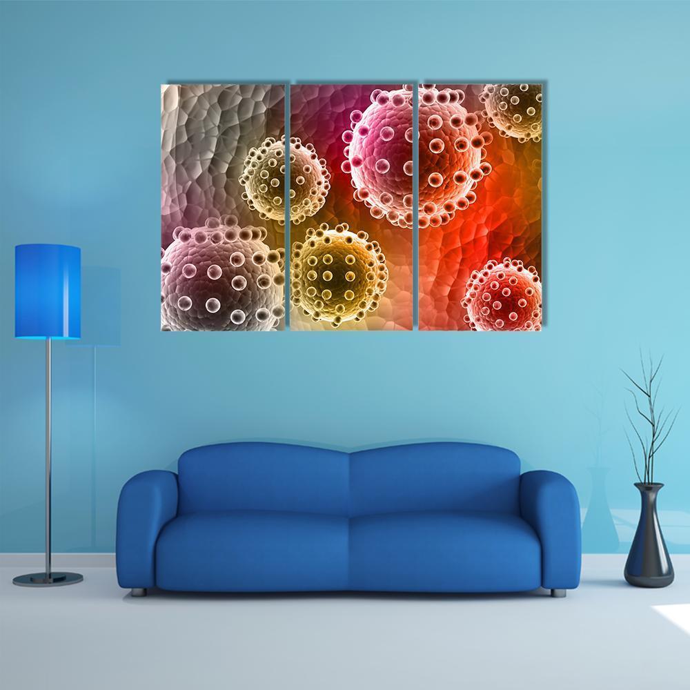 Virus Canvas Wall Art-3 Horizontal-Gallery Wrap-37" x 24"-Tiaracle