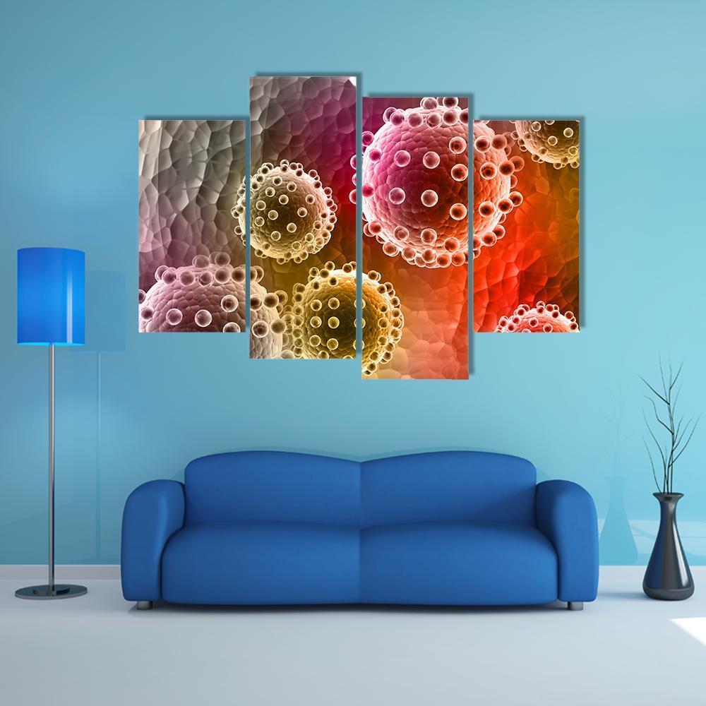 Virus Canvas Wall Art-4 Pop-Gallery Wrap-50" x 32"-Tiaracle