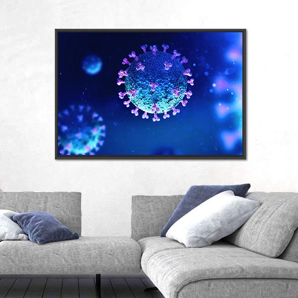 Virus Under The Microscope Canvas Wall Art-5 Horizontal-Gallery Wrap-22" x 12"-Tiaracle