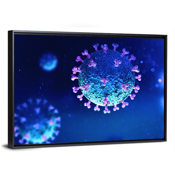 Virus Under The Microscope Canvas Wall Art-5 Horizontal-Gallery Wrap-22" x 12"-Tiaracle