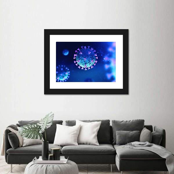 Virus Under The Microscope Panoramic Canvas Wall Art-1 Piece-36" x 12"-Tiaracle