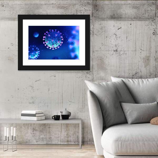 Virus Under The Microscope Panoramic Canvas Wall Art-1 Piece-36" x 12"-Tiaracle