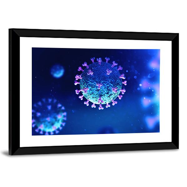 Virus Under The Microscope Vertical Canvas Wall Art-3 Vertical-Gallery Wrap-12" x 25"-Tiaracle