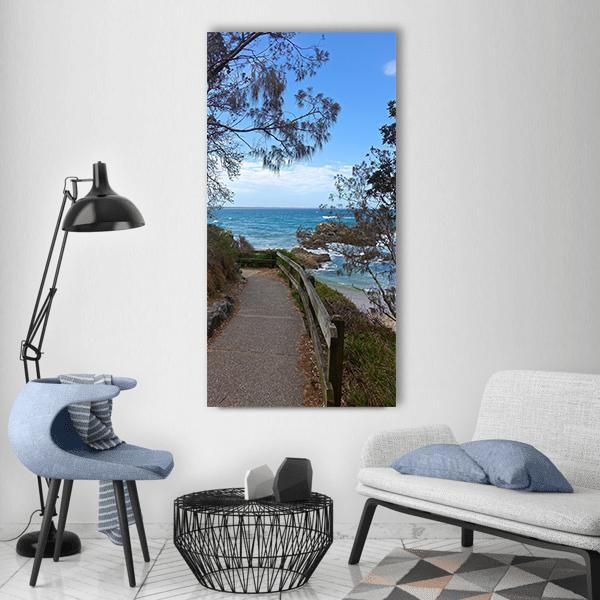 Vista Beach Seascape Vertical Canvas Wall Art-1 Vertical-Gallery Wrap-12" x 24"-Tiaracle