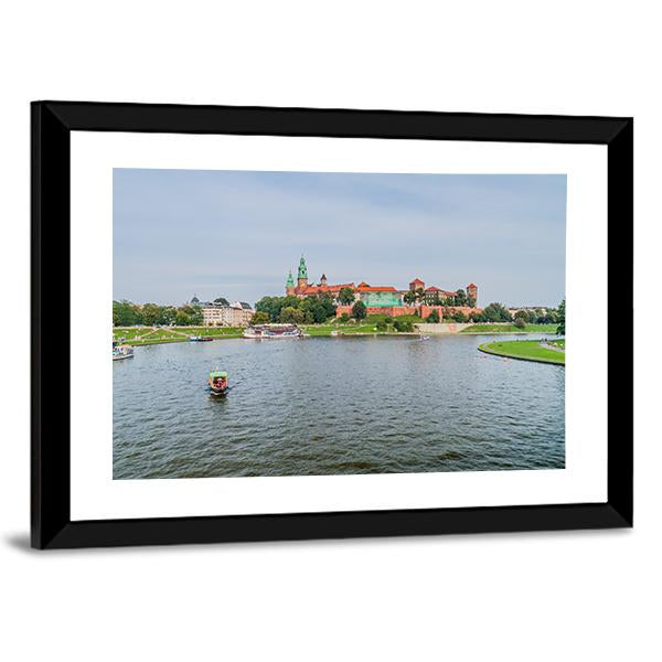 Vistula River In Front Of Wawel Castle Canvas Wall Art-3 Horizontal-Gallery Wrap-25" x 16"-Tiaracle