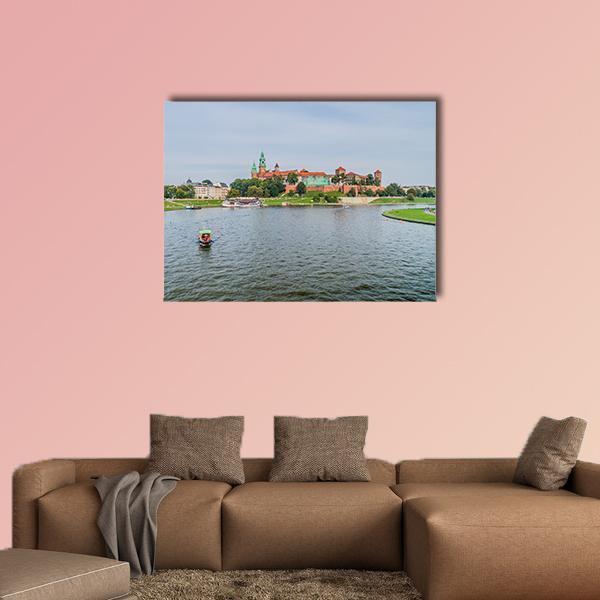 Vistula River In Front Of Wawel Castle Canvas Wall Art-1 Piece-Gallery Wrap-48" x 32"-Tiaracle