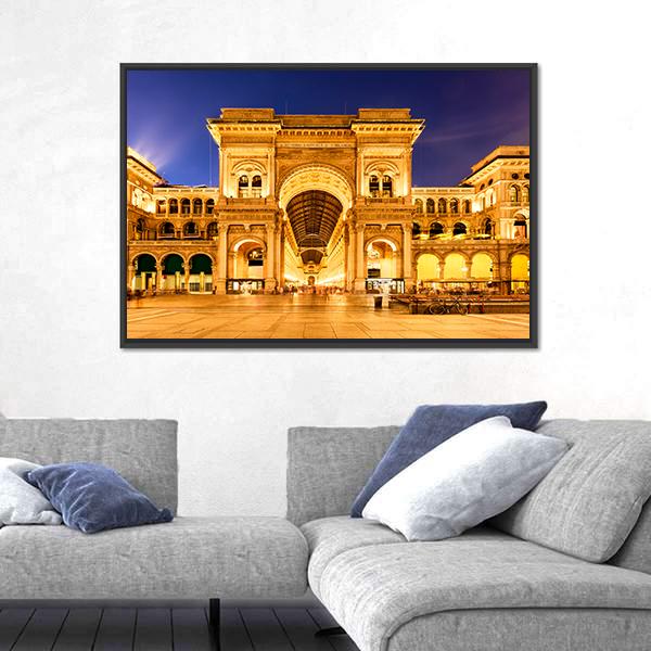 Vittorio Emanuele II Gallery In Milan Canvas Wall Art-3 Horizontal-Gallery Wrap-25" x 16"-Tiaracle