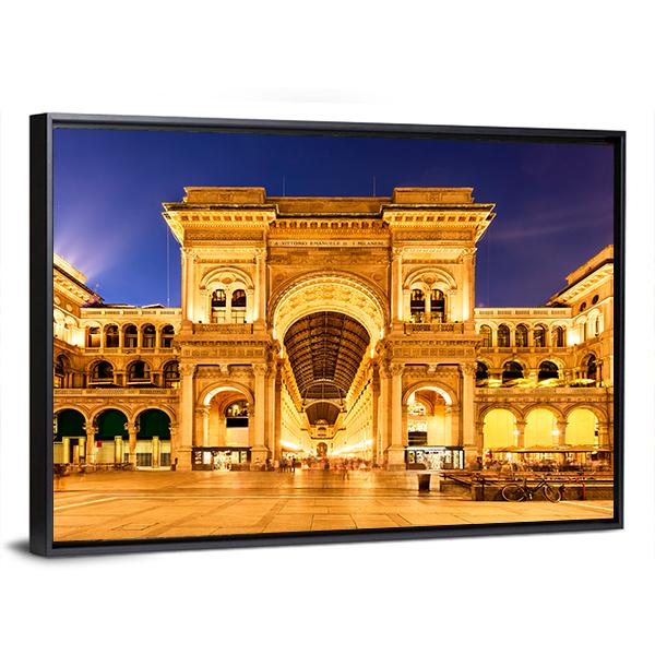 Vittorio Emanuele II Gallery In Milan Canvas Wall Art-5 Horizontal-Gallery Wrap-22" x 12"-Tiaracle