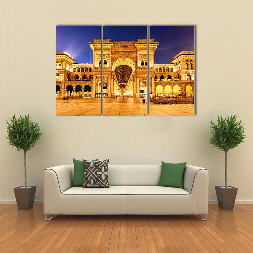 Vittorio Emanuele II Gallery In Milan Canvas Wall Art-3 Horizontal-Gallery Wrap-37" x 24"-Tiaracle