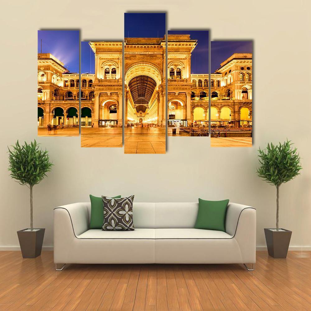 Vittorio Emanuele II Gallery In Milan Canvas Wall Art-5 Pop-Gallery Wrap-47" x 32"-Tiaracle
