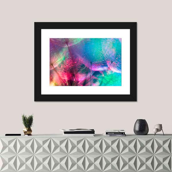 Vivid Color Abstract Dandelion Flower Canvas Wall Art-1 Piece-Framed Print-20" x 16"-Tiaracle