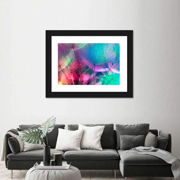 Vivid Color Abstract Dandelion Flower Canvas Wall Art-3 Horizontal-Gallery Wrap-25" x 16"-Tiaracle