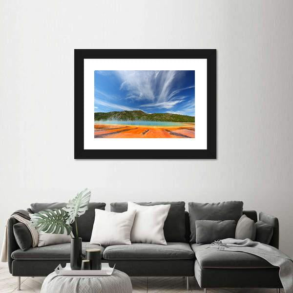 Vivid Colors Of Grand Prismatic Spring Canvas Wall Art-5 Horizontal-Gallery Wrap-22" x 12"-Tiaracle