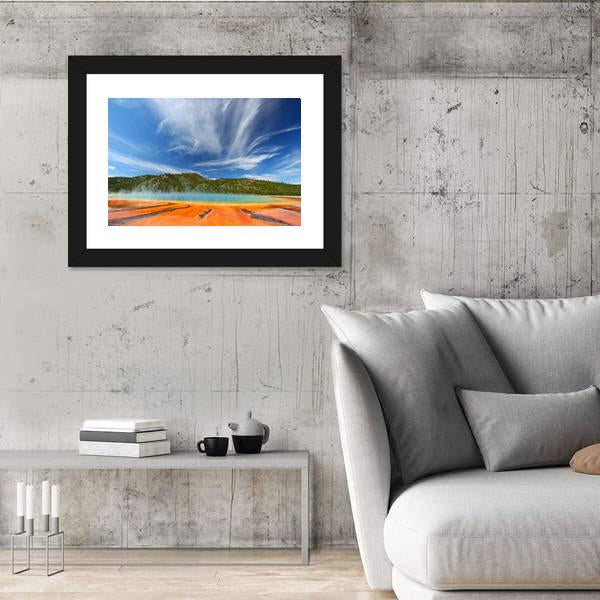Vivid Colors Of Grand Prismatic Spring Canvas Wall Art-5 Horizontal-Gallery Wrap-22" x 12"-Tiaracle