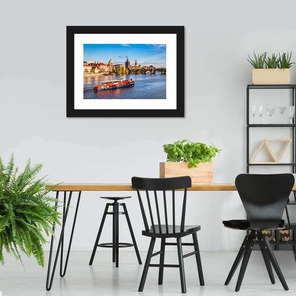 Vltava River Panoramic Canvas Wall Art-1 Piece-36" x 12"-Tiaracle