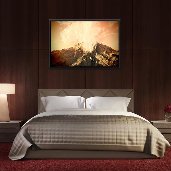 Volcanic Eruption Canvas Wall Art-5 Horizontal-Gallery Wrap-22" x 12"-Tiaracle