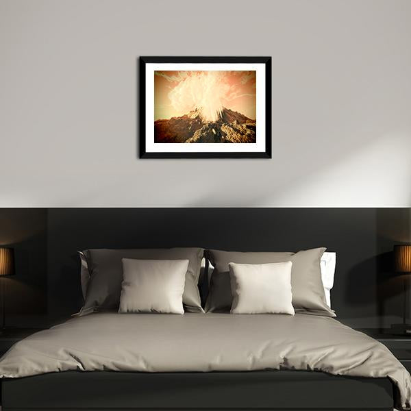 Volcanic Eruption Canvas Wall Art-5 Horizontal-Gallery Wrap-22" x 12"-Tiaracle