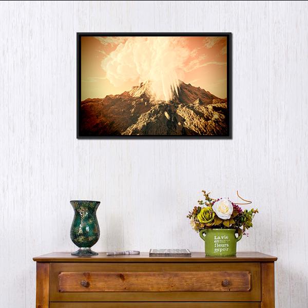 Volcanic Eruption Vertical Canvas Wall Art-3 Vertical-Gallery Wrap-12" x 25"-Tiaracle