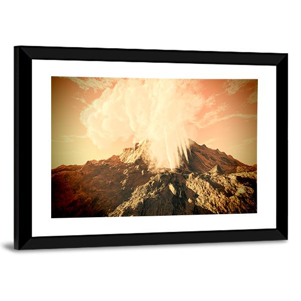 Volcanic Eruption Vertical Canvas Wall Art-3 Vertical-Gallery Wrap-12" x 25"-Tiaracle