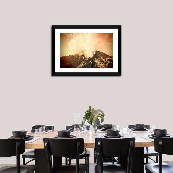 Volcanic Eruption Vertical Canvas Wall Art-3 Vertical-Gallery Wrap-12" x 25"-Tiaracle