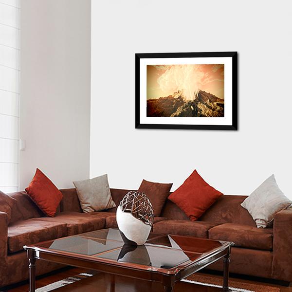 Volcanic Eruption Vertical Canvas Wall Art-3 Vertical-Gallery Wrap-12" x 25"-Tiaracle