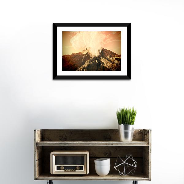 Volcanic Eruption Vertical Canvas Wall Art-3 Vertical-Gallery Wrap-12" x 25"-Tiaracle