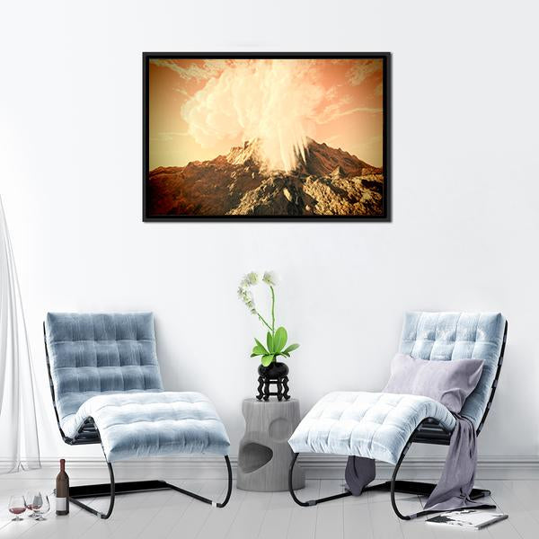 Volcanic Eruption Vertical Canvas Wall Art-3 Vertical-Gallery Wrap-12" x 25"-Tiaracle