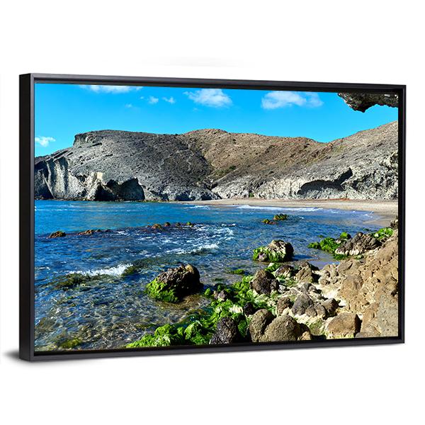 Volcanic Rock Formations In Spain Canvas Wall Art-3 Horizontal-Gallery Wrap-25" x 16"-Tiaracle