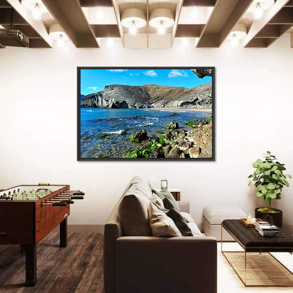 Volcanic Rock Formations In Spain Canvas Wall Art-3 Horizontal-Gallery Wrap-25" x 16"-Tiaracle