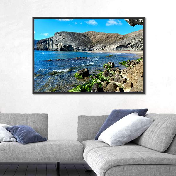 Volcanic Rock Formations In Spain Canvas Wall Art-3 Horizontal-Gallery Wrap-25" x 16"-Tiaracle