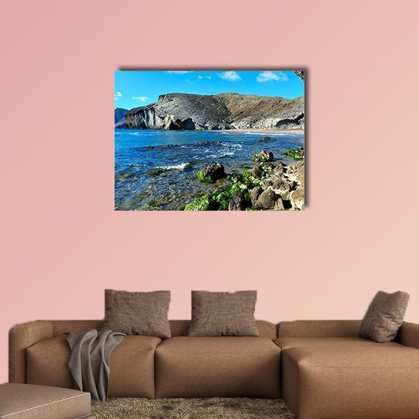 Volcanic Rock Formations In Spain Canvas Wall Art-1 Piece-Gallery Wrap-48" x 32"-Tiaracle