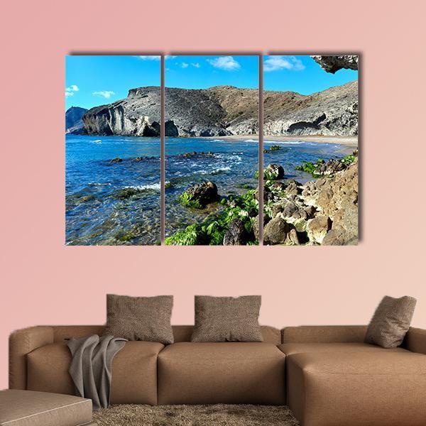 Volcanic Rock Formations In Spain Canvas Wall Art-3 Horizontal-Gallery Wrap-37" x 24"-Tiaracle
