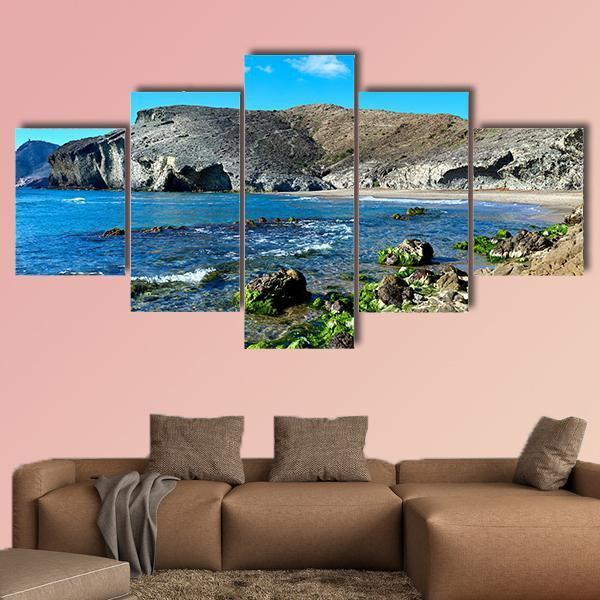 Volcanic Rock Formations In Spain Canvas Wall Art-5 Star-Gallery Wrap-62" x 32"-Tiaracle