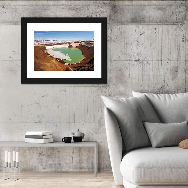 Volcano Krafla In Iceland Canvas Wall Art-3 Horizontal-Gallery Wrap-25" x 16"-Tiaracle
