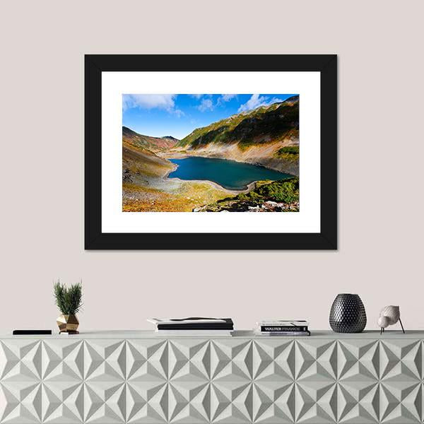 Volcano Landscape With Lake On Kamchatka Russia Canvas Wall Art-1 Piece-Framed Print-20" x 16"-Tiaracle