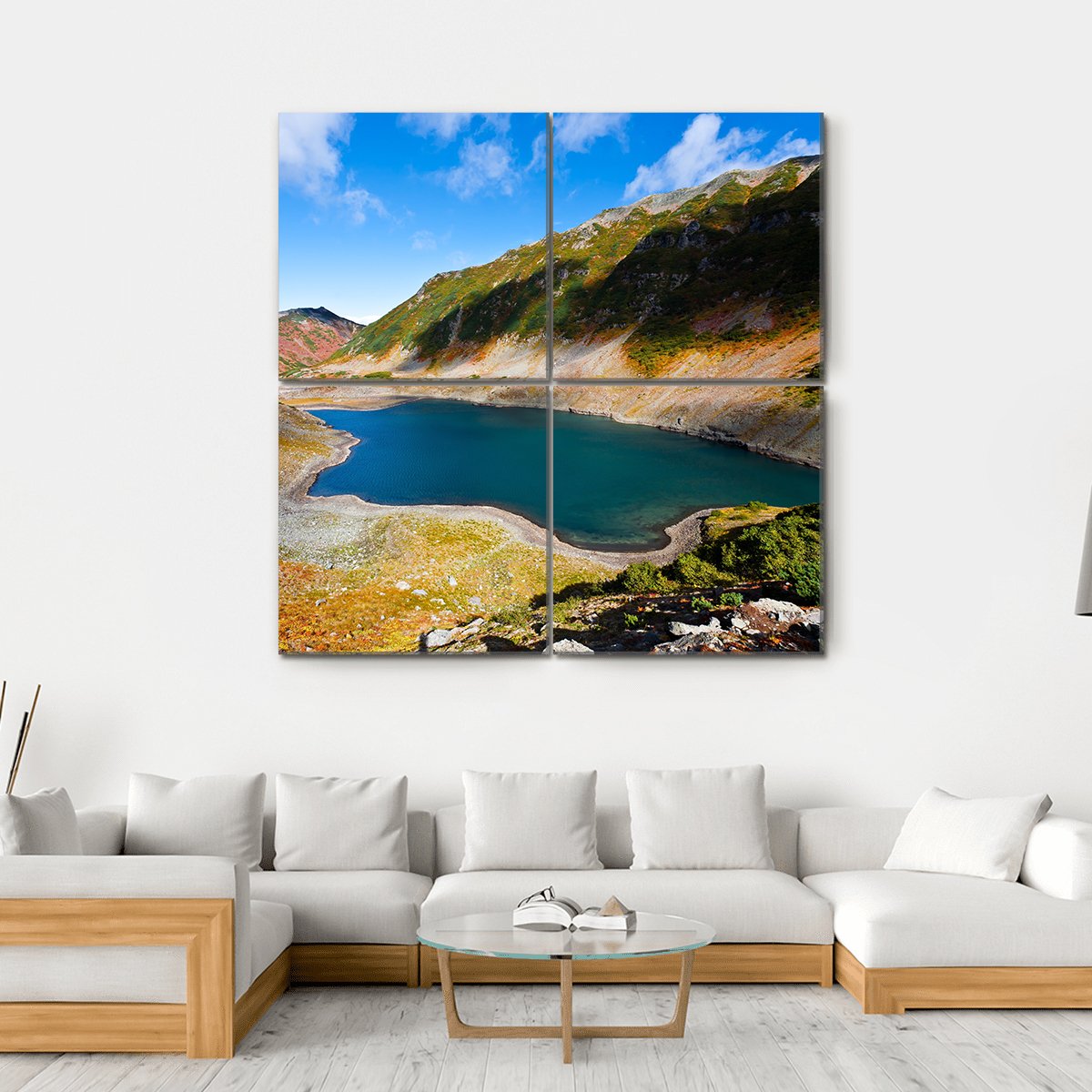 Volcano Landscape With Lake On Kamchatka Russia Canvas Wall Art-4 Square-Gallery Wrap-17" x 17"-Tiaracle
